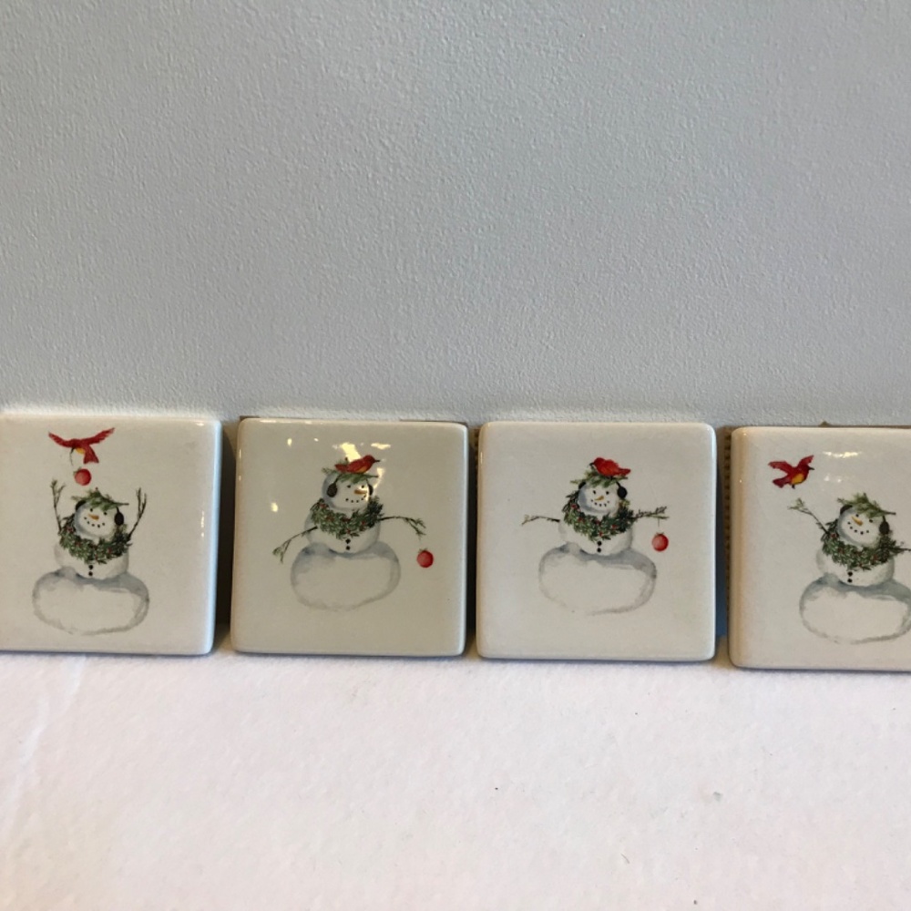 NWT CYNTHIA DUNN SNOWMAN COASTERS - Picture 3 of 5